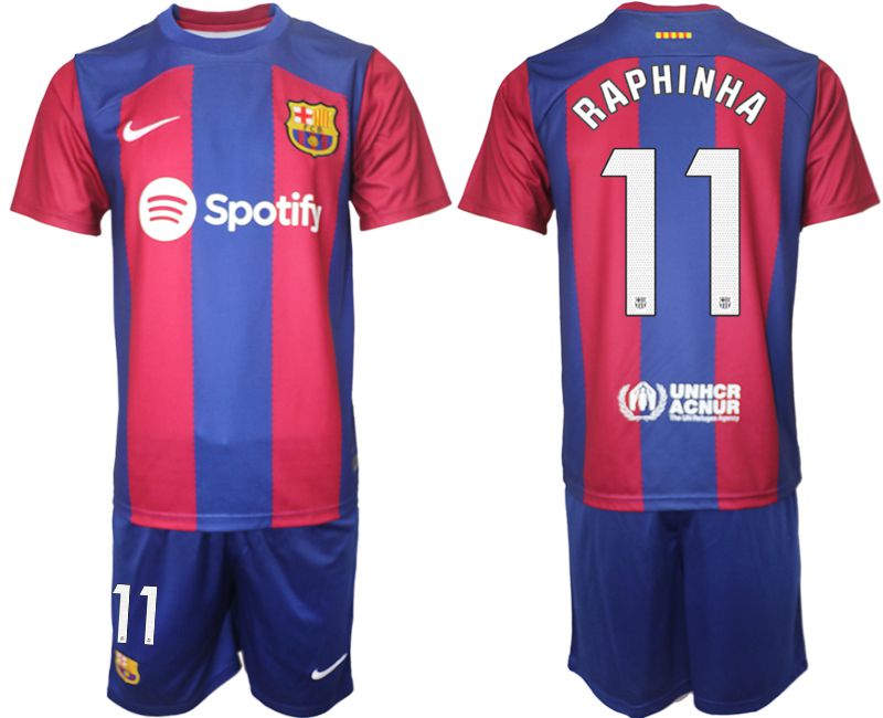 Men 2023-2024 Club Barcelona home red #11 Soccer Jersey